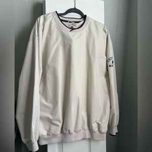 Cutter & Buck Cream White Pullover Sweater with Navy Trim